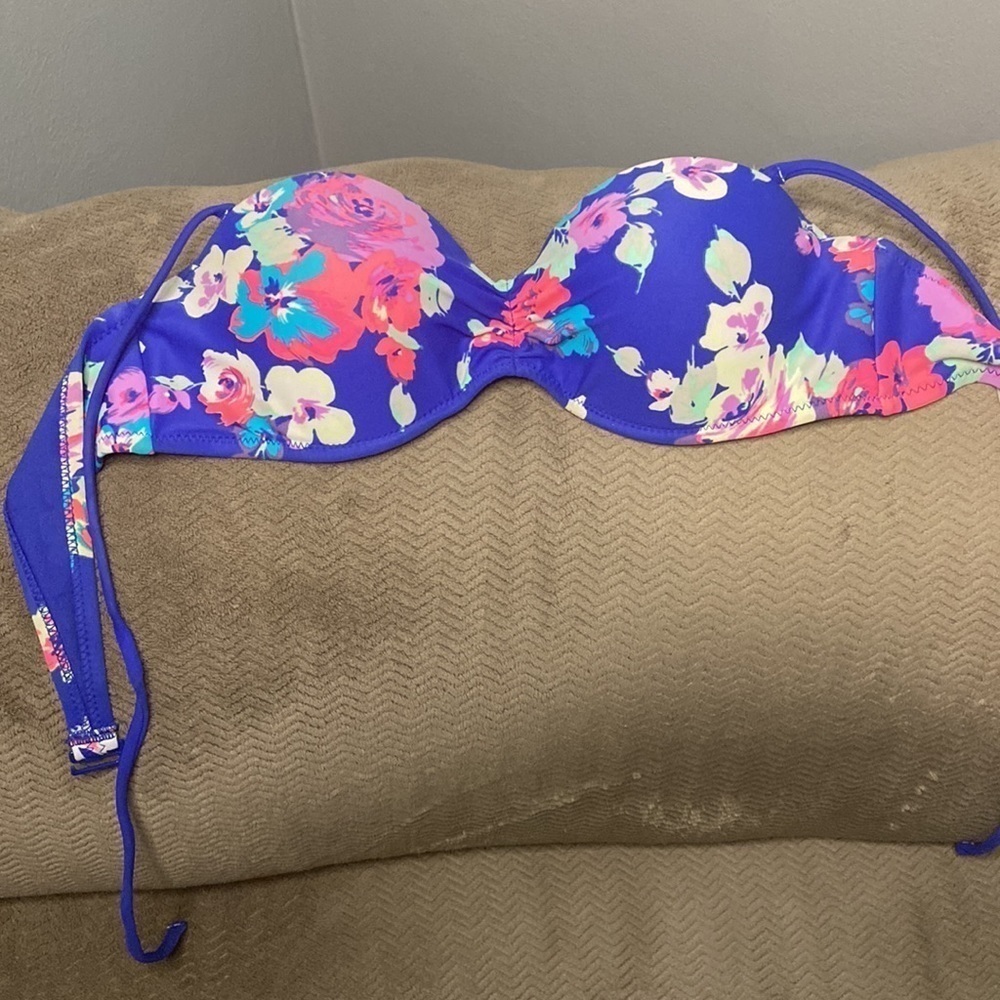 Gap Body Halter Style Bikini Top Push Up Floral S - Picture 4 of 11